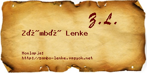 Zámbó Lenke névjegykártya